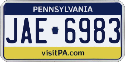 PA license plate JAE6983