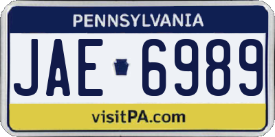 PA license plate JAE6989