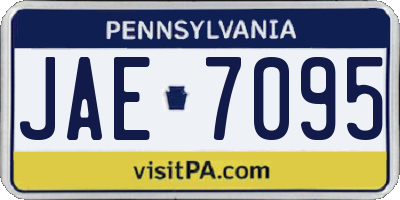 PA license plate JAE7095