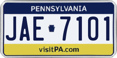 PA license plate JAE7101