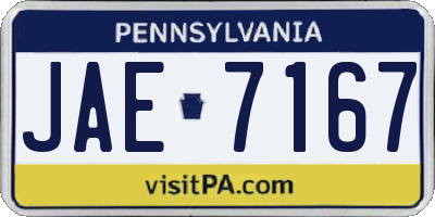 PA license plate JAE7167
