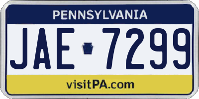 PA license plate JAE7299