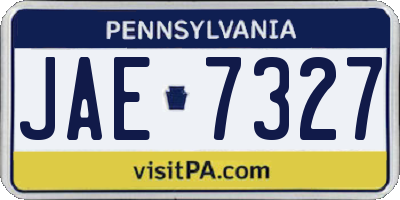 PA license plate JAE7327