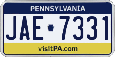 PA license plate JAE7331