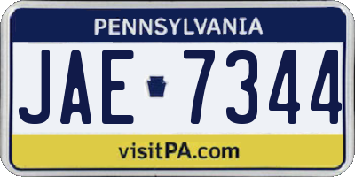 PA license plate JAE7344