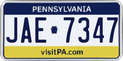 PA license plate JAE7347
