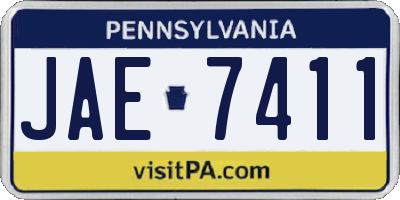 PA license plate JAE7411