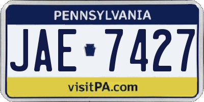 PA license plate JAE7427