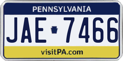 PA license plate JAE7466