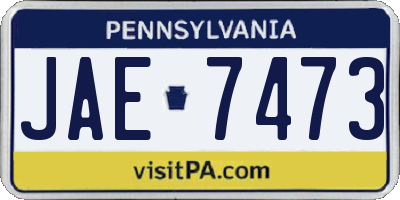 PA license plate JAE7473