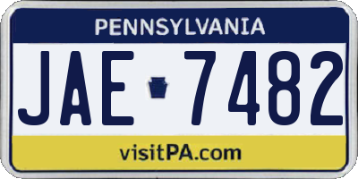 PA license plate JAE7482