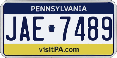 PA license plate JAE7489