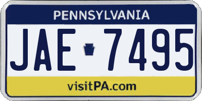 PA license plate JAE7495