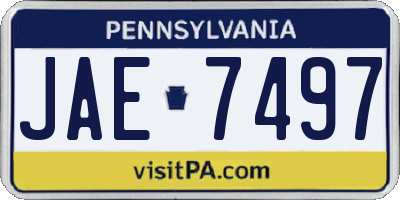 PA license plate JAE7497