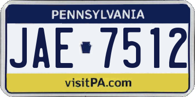 PA license plate JAE7512