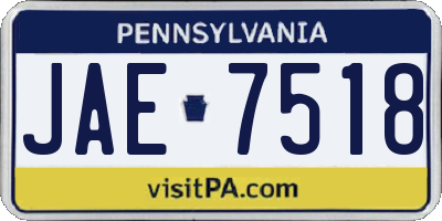 PA license plate JAE7518