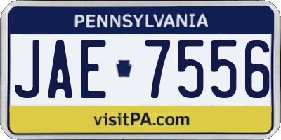 PA license plate JAE7556