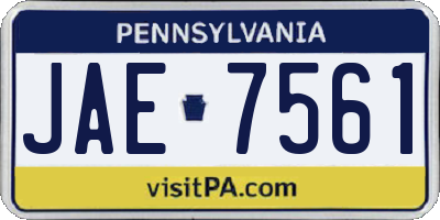 PA license plate JAE7561