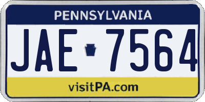 PA license plate JAE7564