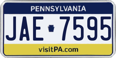 PA license plate JAE7595