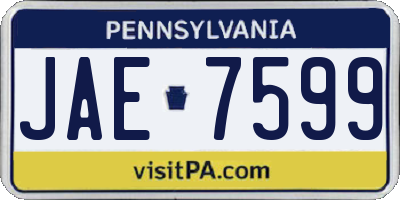 PA license plate JAE7599