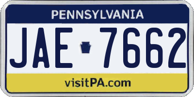 PA license plate JAE7662