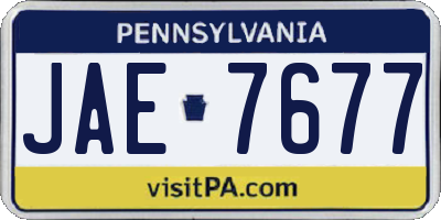 PA license plate JAE7677