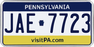PA license plate JAE7723