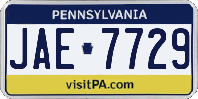 PA license plate JAE7729