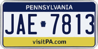 PA license plate JAE7813