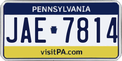 PA license plate JAE7814