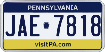 PA license plate JAE7818
