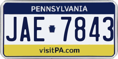 PA license plate JAE7843