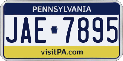 PA license plate JAE7895