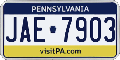 PA license plate JAE7903