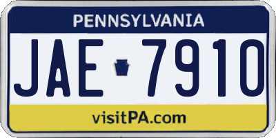PA license plate JAE7910