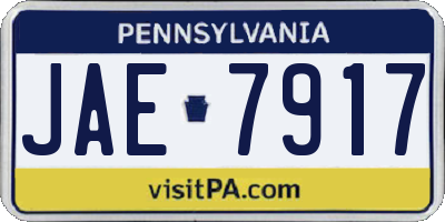 PA license plate JAE7917
