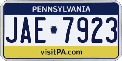 PA license plate JAE7923