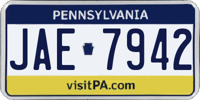 PA license plate JAE7942