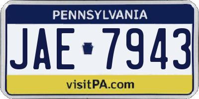 PA license plate JAE7943