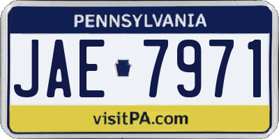 PA license plate JAE7971