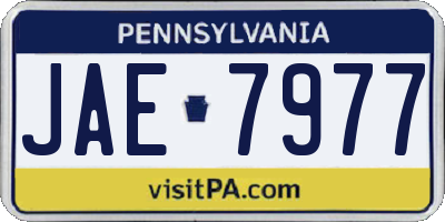 PA license plate JAE7977
