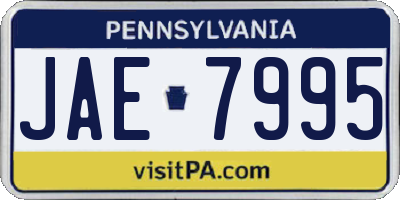 PA license plate JAE7995