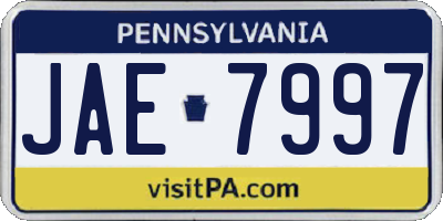 PA license plate JAE7997