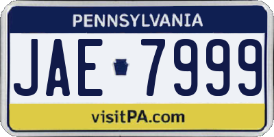 PA license plate JAE7999