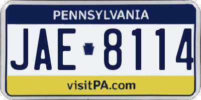 PA license plate JAE8114