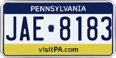 PA license plate JAE8183