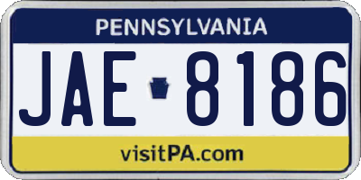PA license plate JAE8186
