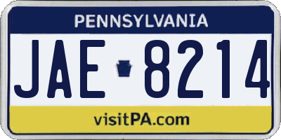 PA license plate JAE8214