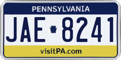 PA license plate JAE8241